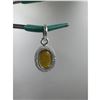 Image 3 : 5.40 CT NATURAL YELLOW SAPPHIRE  SILVER PENDANT OVAL CUT CERTIFICATION