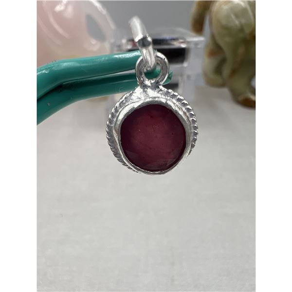 4.60 CT NATURAL RUBY  SILVER PENDANT OVAL CUT CERTIFICATION