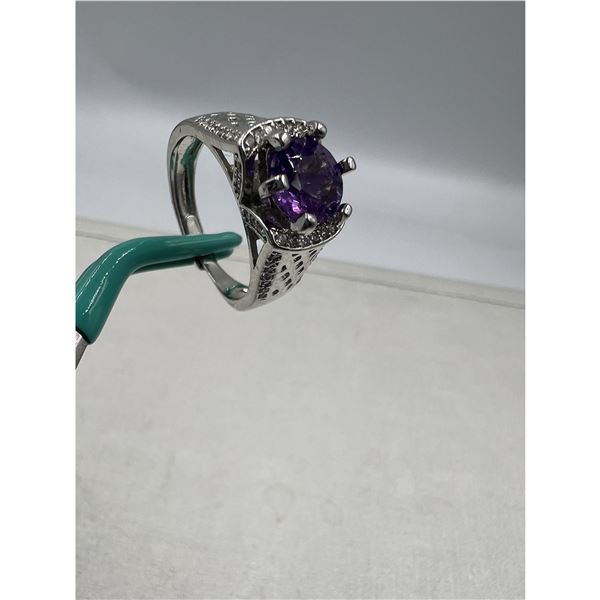 BRAND NEW  GENUINE AMETHYST ADJUSTABLE RING