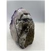 Image 6 : 4.5 X3.6 INCH POLISHED AMETHYST GEODE WITH AGATE FORMATION ON SIDES