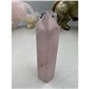 Image 3 : 3.7 INCH  ROSE QUARTZ WITH INCLUSION TOWER