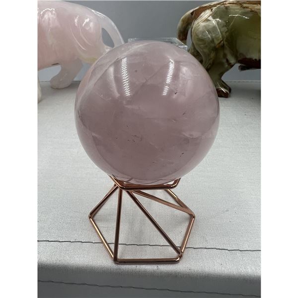 2.2 INCH  57.9 MM  ROSE QUARTZ SPHERE