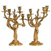 Image 1 : Pair of French Rococo Dore Bronze Candelabra