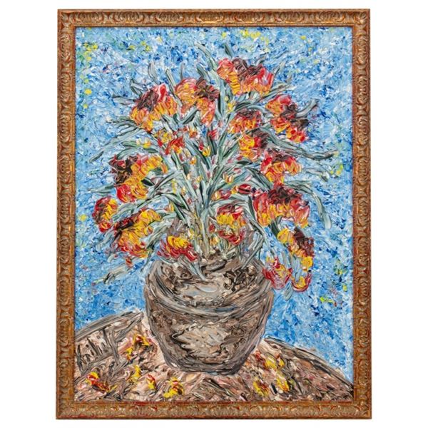 Antoine Knibily Oil on Canvas Floral Bouquet