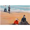 Image 3 : Francoise Desmont - Beach Scene Oil Painting