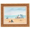 Image 9 : Francoise Desmont - Beach Scene Oil Painting