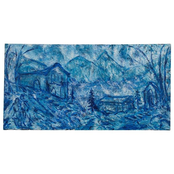 Antoine Knibily Winterscape Oil on Canvas