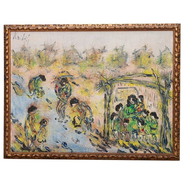Antoine Knibily Chilean Harvest Oil Painting