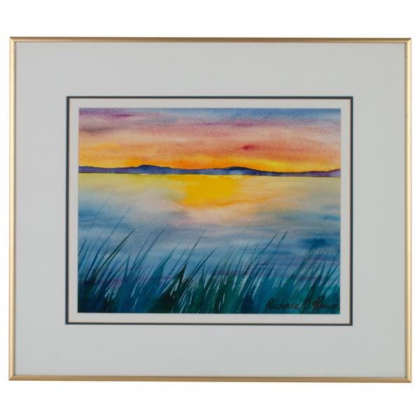 Richard Karwoski - Bay Sunset Watercolor