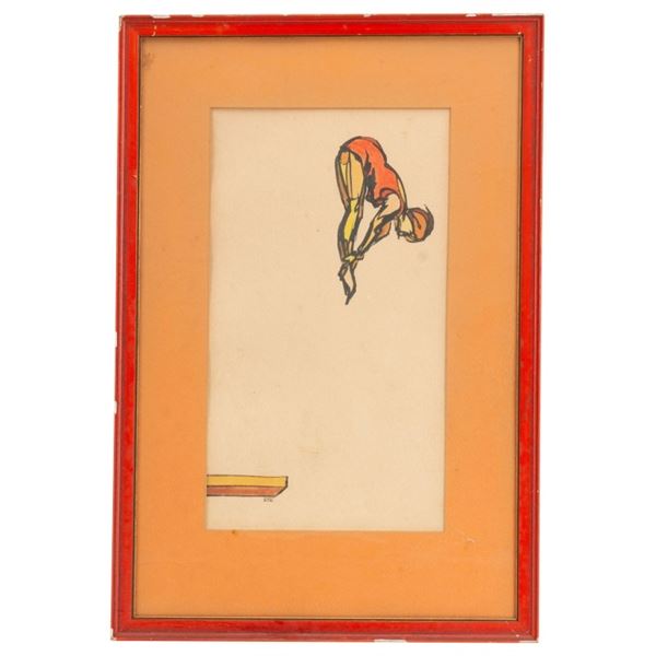 DTA - Art Deco Watercolor Diver