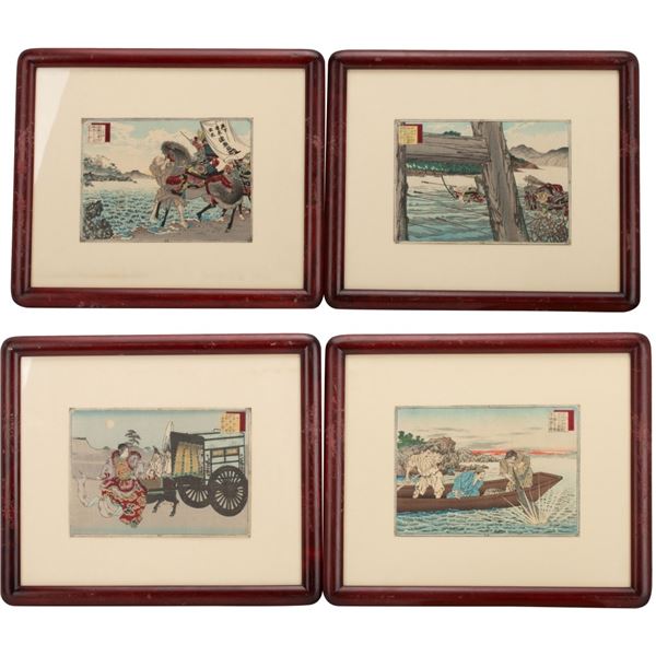 Ginko Adachi - Four Woodblock Prints