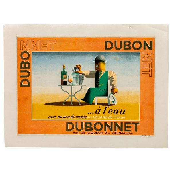 AM Cassandre - 1935 Dubonnet Advertising Poster