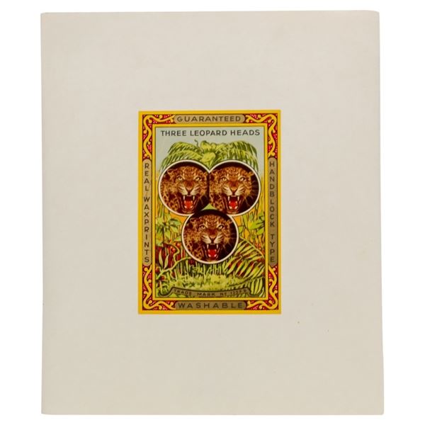 Three Leopard Heads - Fabric Product Label