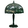 Image 4 : Scenic Overlay Slag Glass Table Lamp