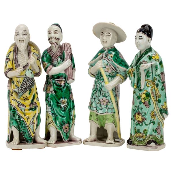 Famille Verde Chinese Porcelain Figures