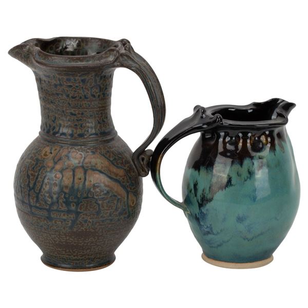 Bill Meadows Studio Pottery Stoneware Pitchers