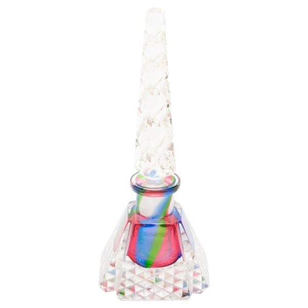 Antique Rainbow Diamond Cut Perfume Bottle
