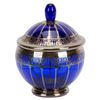 Image 1 : Cobalt Blue Silver Overlay Lidded Candy Dish