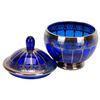 Image 2 : Cobalt Blue Silver Overlay Lidded Candy Dish