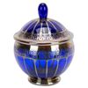 Image 4 : Cobalt Blue Silver Overlay Lidded Candy Dish