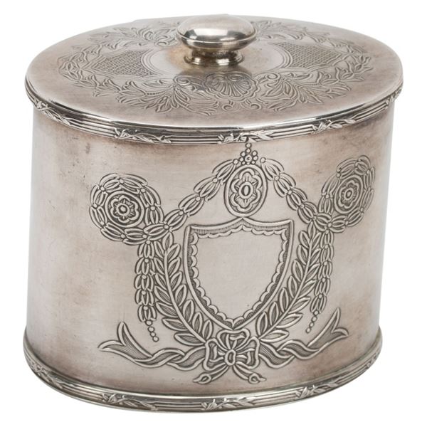 Barker Ellis Silver Plate Tea Caddy England
