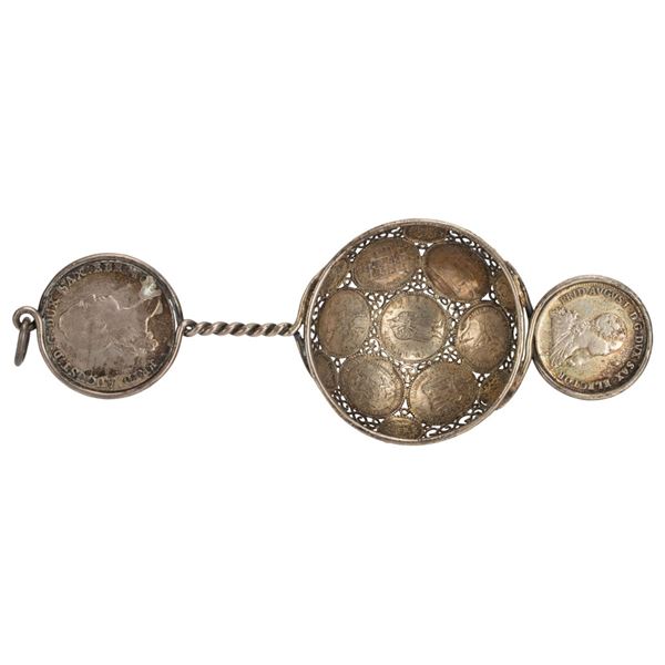 Antique German Thaler Coin Hanging Ornament