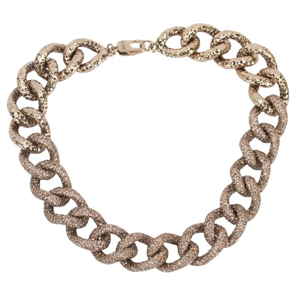 St. John Gold Link Crystal Necklace