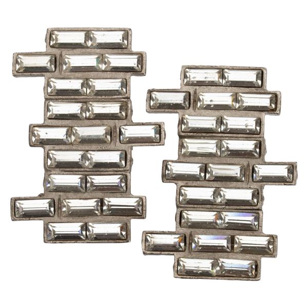 Roxanne Assoulin Crystal Geometric Clip Earrings
