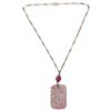 Image 1 : Antique Carved Chinese Tourmaline Silver Necklace