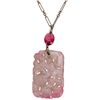 Image 2 : Antique Carved Chinese Tourmaline Silver Necklace
