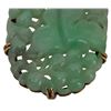 Image 5 : Antique Chinese 14K Carved Green Jade Pendant