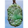 Image 6 : Antique Chinese 14K Carved Green Jade Pendant