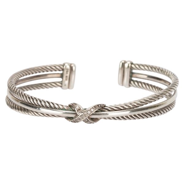 David Yurman X Crossover Sterling Diamond Cuff