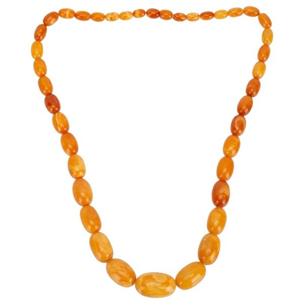 Butterscotch Egg Yolk Baltic Amber Bead Necklace