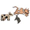 Image 4 : Figural Cow Brooches - Six Piece Mixed Metals Lot