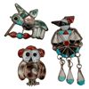 Image 1 : Native American Sterling Inlaid Pendant Pin Lot