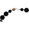 Image 5 : 14K Black Onyx Bead Necklace Carved Bone Flower