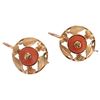 Image 2 : Antique Polish 14K Gold & Coral Demi Parure