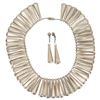 Image 1 : Silver Tone Bib Choker, Earrings