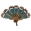 Image 5 : Damascene Spain Enameled Fan Brooch Pendants