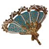 Image 7 : Damascene Spain Enameled Fan Brooch Pendants