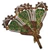 Image 8 : Damascene Spain Enameled Fan Brooch Pendants
