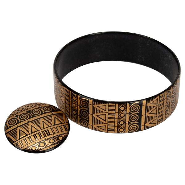 Steinbock Austria Black 24K Black Enameled Jewelry