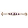 Image 1 : Antique 14K Amethyst Seed Pearl Bar Pin