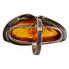 Image 2 : Modernist Sterling Silver Amber Ring Size 6