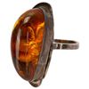 Image 3 : Modernist Sterling Silver Amber Ring Size 6