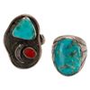 Image 1 : Native American Sterling Turquoise Ring Lot 8 1/2