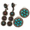 Image 1 : Southwestern Sterling Turquoise Earring Lot
