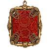 Image 3 : Art Deco Czech Carved Glass Pendant Necklace