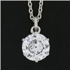 Image 4 : Antique Platinum .98 ctw GIA Round D/VS1 Diamond Solitaire Pendant & 18" Chain